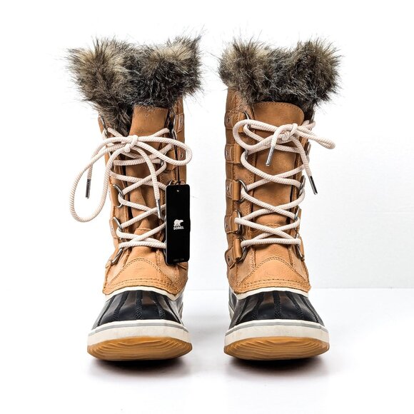 Sorel Women Joan of Artic Tan Faux Fur Waterproof Snow Winter Boots size 9.5 - Picture 2 of 7